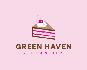 Cherry Cake Dessert logo design