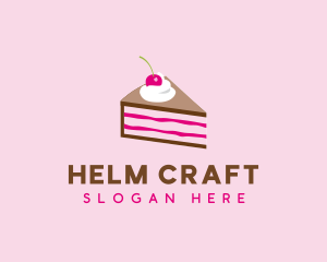 Cherry Cake Dessert logo design