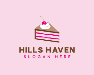 Cherry Cake Dessert logo design