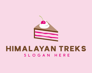 Cherry Cake Dessert logo design