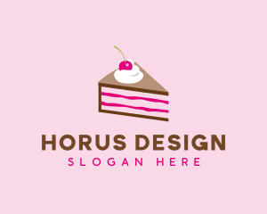 Cherry Cake Dessert logo design