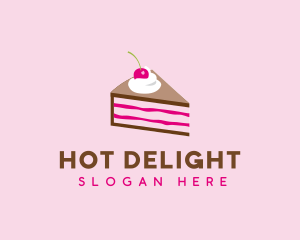 Cherry Cake Dessert logo design