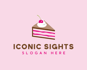 Cherry Cake Dessert logo design