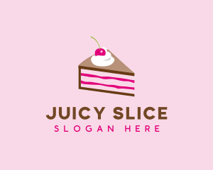 Cherry Cake Dessert logo design