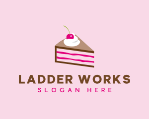 Cherry Cake Dessert logo design