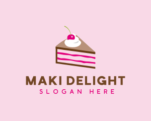 Cherry Cake Dessert logo design