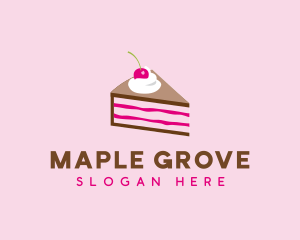 Cherry Cake Dessert logo design