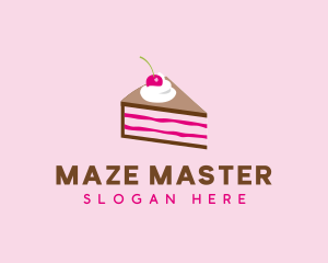 Cherry Cake Dessert logo design