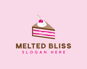 Cherry Cake Dessert logo design