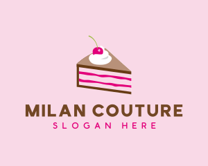 Cherry Cake Dessert logo design