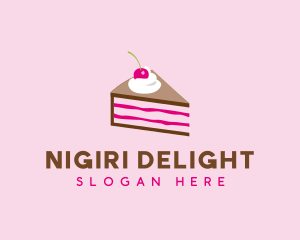 Cherry Cake Dessert logo design