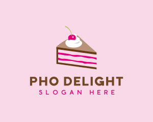 Cherry Cake Dessert logo design