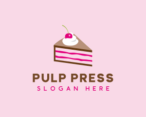 Cherry Cake Dessert logo design