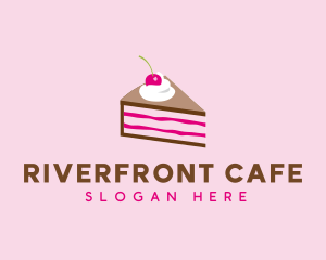 Cherry Cake Dessert logo design