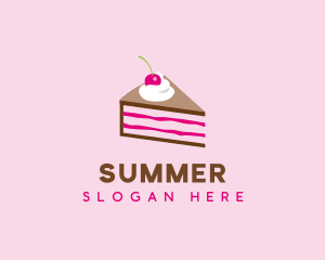 Cherry Cake Dessert logo design