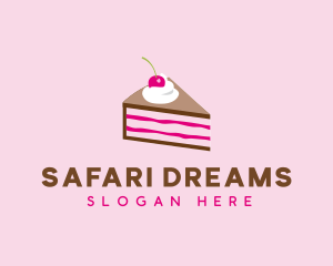 Cherry Cake Dessert logo design