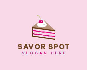 Cherry Cake Dessert logo design