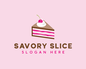 Cherry Cake Dessert logo design