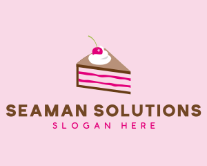 Cherry Cake Dessert logo design