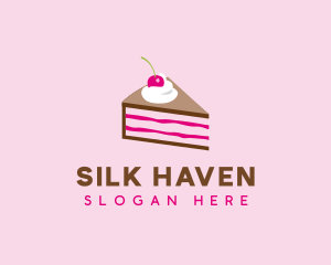 Cherry Cake Dessert logo design