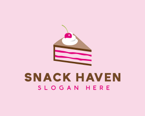 Cherry Cake Dessert logo design