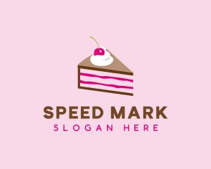 Cherry Cake Dessert logo design