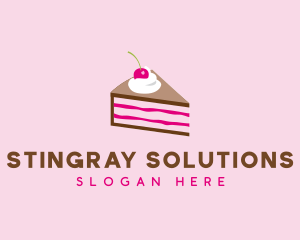 Cherry Cake Dessert logo design