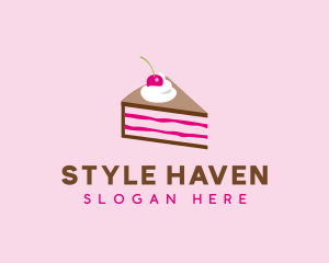 Cherry Cake Dessert logo design