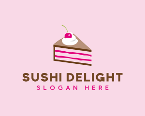 Cherry Cake Dessert logo design