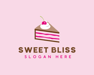 Cherry Cake Dessert logo design