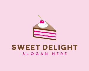 Cherry Cake Dessert logo design