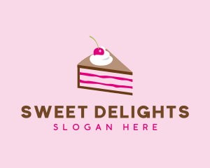 Cherry Cake Dessert logo design