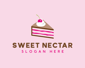 Cherry Cake Dessert logo design