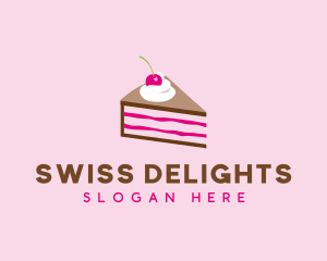 Cherry Cake Dessert logo design