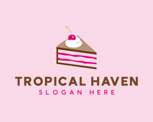 Cherry Cake Dessert logo design