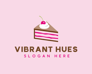 Cherry Cake Dessert logo design