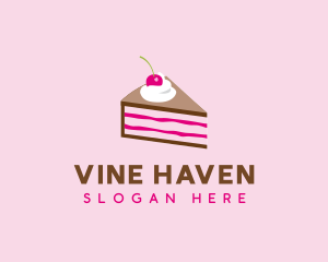 Cherry Cake Dessert logo design