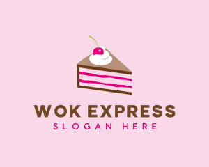 Cherry Cake Dessert logo design