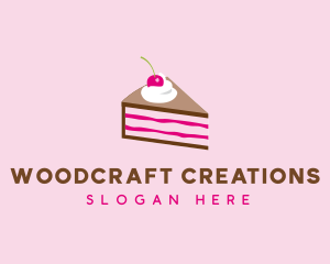 Cherry Cake Dessert logo design