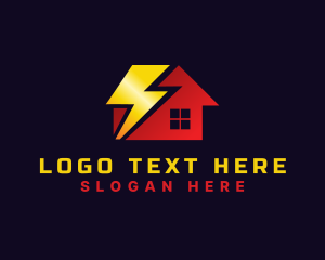 Power Plant - House Lightning Electricity logo design