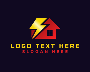 House - House Lightning Electricity logo design