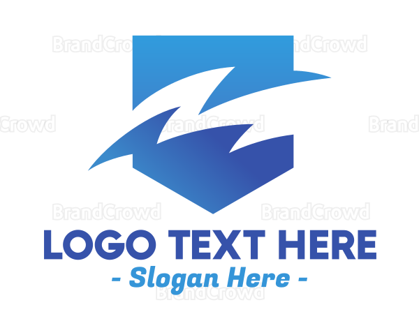 Blue Gradient Sea Waves Logo