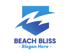 Swimwear - Blue Gradient Sea Waves logo design