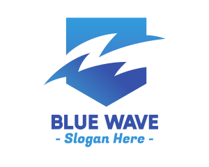 Blue Gradient Sea Waves logo design