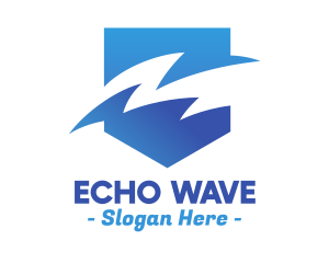 Blue Gradient Sea Waves logo design