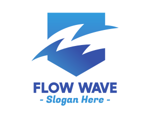 Current - Blue Gradient Sea Waves logo design