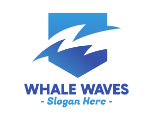 Blue Gradient Sea Waves logo design