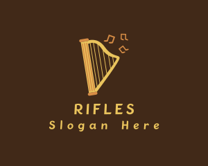 Musical Harp Instrument Logo