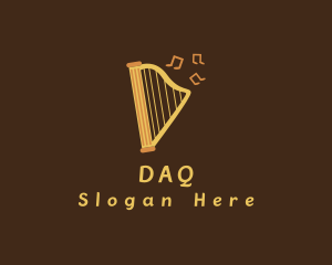 Musical Harp Instrument Logo