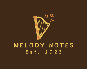 Notes - Musical Harp Instrument logo design
